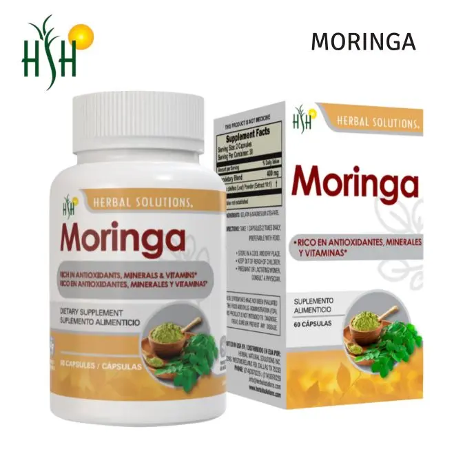 HERBAL SOLUTIONS Moringa Capsules | Botanical Dietary Supplement | Daily Support | 60 Capsules