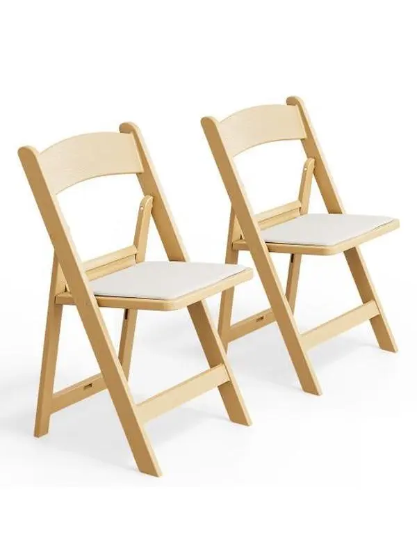 【Summervibes】Resin Foldable Modern Chairs with Comfortable Padded Cushions, Ideal for Event, Party Use - Indoor Outdoor Furniture