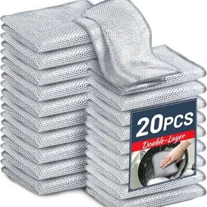 Washing Sponge Pad, Non-Wear Efficient Cleaning, Stackable Dishwashing & Kitchen Cleaning Sponge, Dish Sponges, 20 Pack, Commercial & Home Use