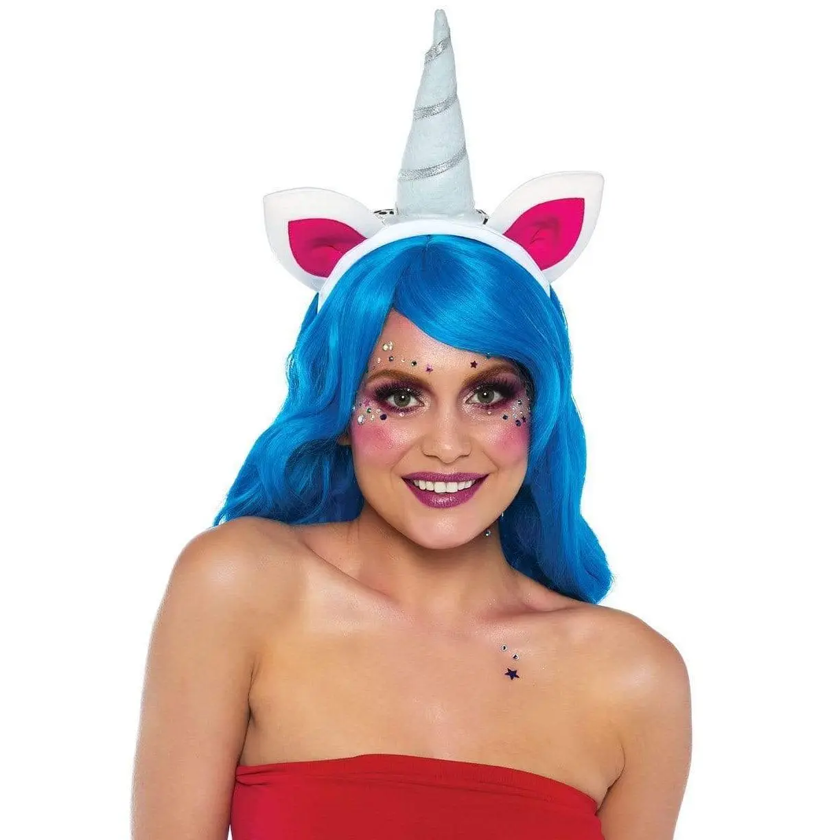 Cute Unicorn Headband with Rainbow Wig Mane, Sequin Unicorn Horn - Synthetic Costume Wigs Accessory for Adults, Halloween, Party (Costume Fashion Accessory Category), Horns, Holiday, Lgbt, Flexible, Multicolor, Accessories, Magical