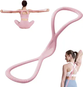 Figure 8 Resistance Bands for Women & Men – 15LB Silicone Pull Rope for Shoulder, Back & Arm Workout – Non-Slip Handles, Home Gym, Yoga, Gift for Sports Lover