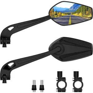 2 count eBike Mirrors for 22-25mm handlebars, 360? Adjustable  Mirror Handlebar Mount,  Scratch Resistant Handlebar Rearview Mirror,  Accessories for Ebike Mountain Road