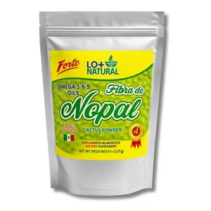 Forte LO+ Natural Nopal Fiber Cactus Powder Omega 3-6-9 Oils 8 oz 227g Pure Detoxifying Formula Vegan Friendly Dietary Supplement