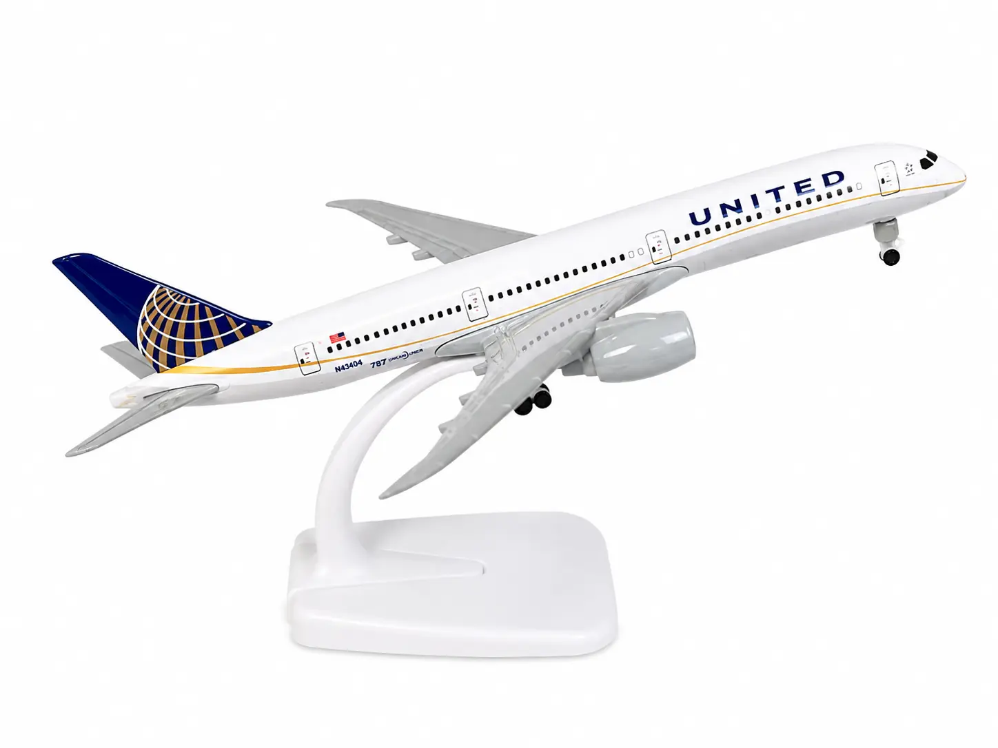 United Airplane Model Collectible, 1:300 Scale Aviation Graphics Aircraft Replica with Display Stand
