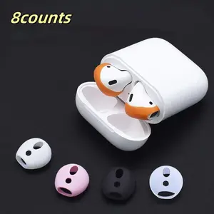 4 Pairs/8 Pieces Mixed Color Set, 2 2 2 2 Earbud Caps for AirPods 1st and 2nd Generation, Ultra Thin Silicone Ear Tips