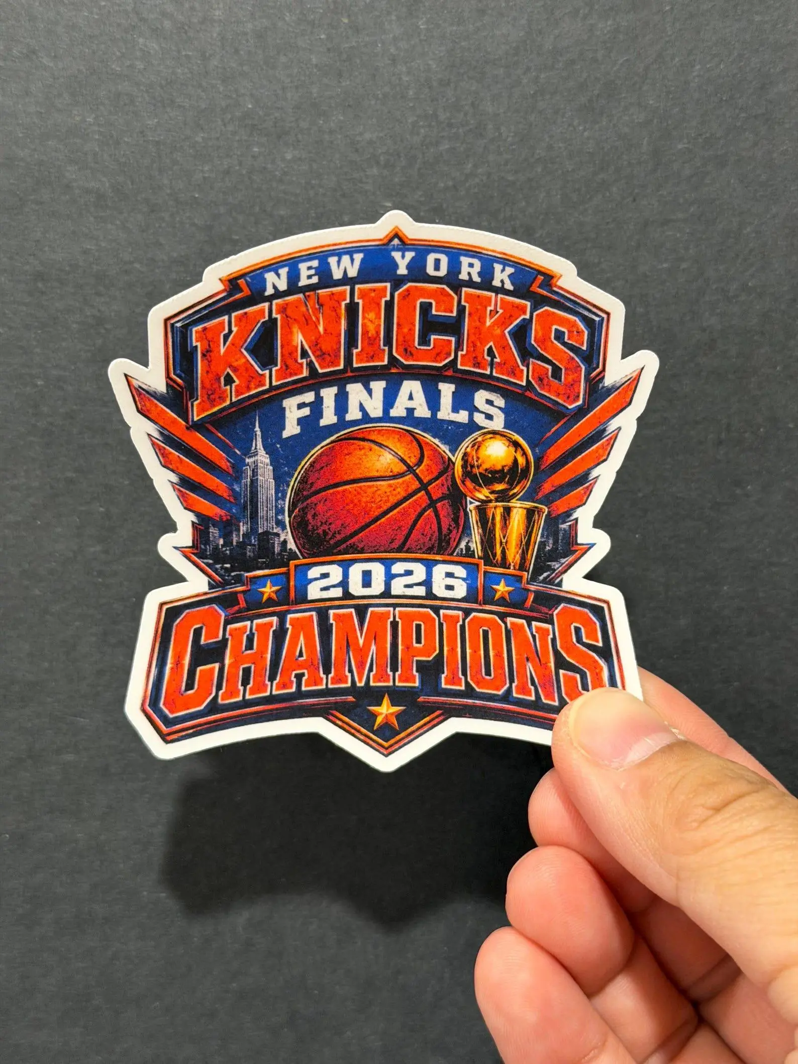 New York Basketball Victory Sticker, Vintage Hoops Vinyl Decal, Waterproof Laptop Water Bottle Kindle iPad Sticker