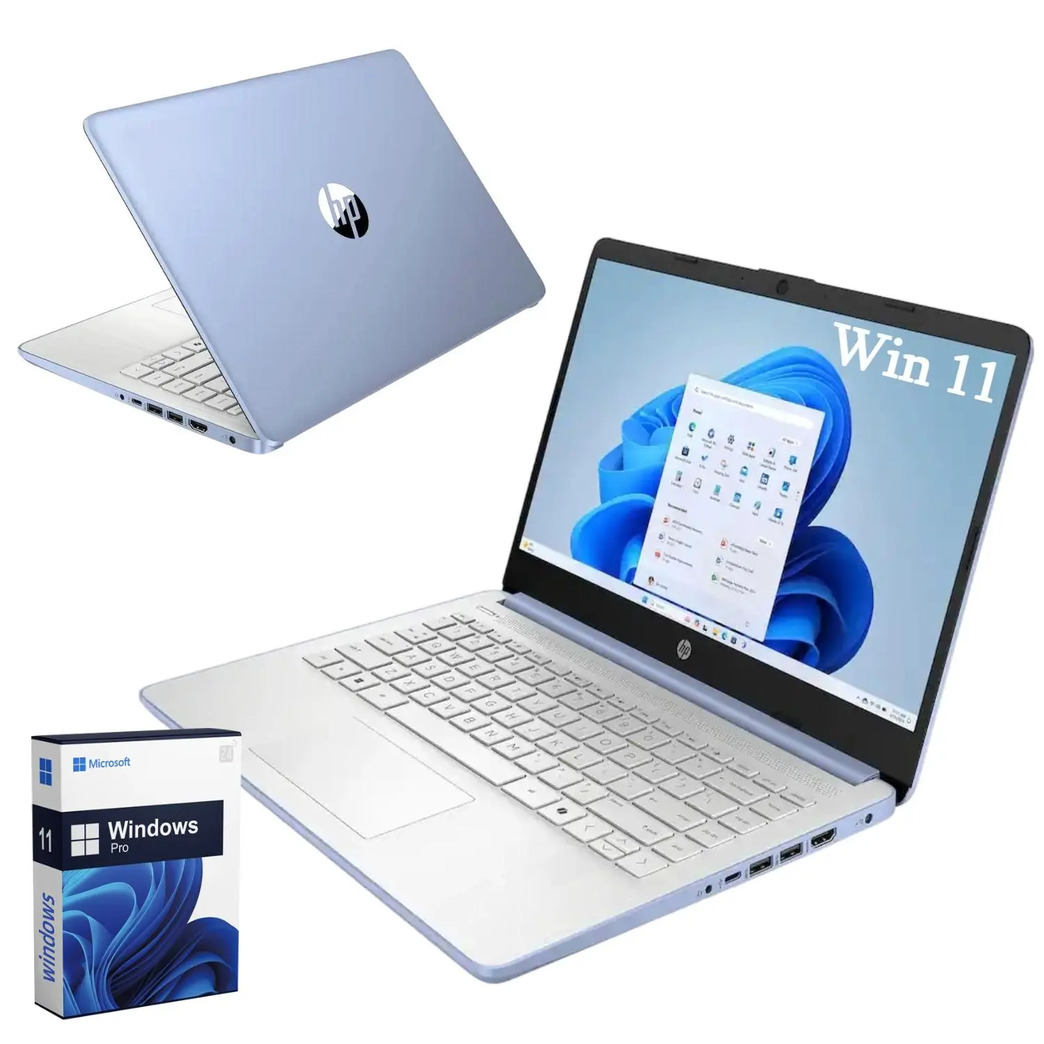 HP 14 Inch Student Laptop, Intel Processor N150 Up to 3.6GHz, 4GB RAM 128GB Storage, 1 Year Office 365, Windows 11 Pro Slim Notebook for School & Daily Work