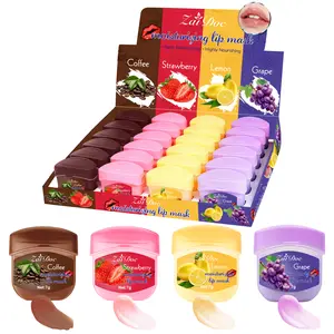 ZaiDoc 24-Piece Moisturizing Lip Mask Set - Coffee Strawberry Lemon & Grape Flavors Deep Hydration for Dry Lips Keeps Them Soft & Supple