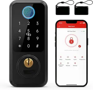 Keyless Entry Smart Door Lock,  Smart Deadbolt  with Fingerprint, Bluetooth Electronic Door Lock, Biometric Keypad , Auto Lock Works with App
