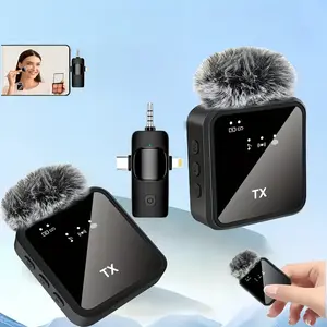 3-in-1 Mini Wireless Lavalier Microphone - AI Noise Reduction, 328ft Range, Compatible with iPhone, Android & Camera, Ideal for Vlogging & Content Creation