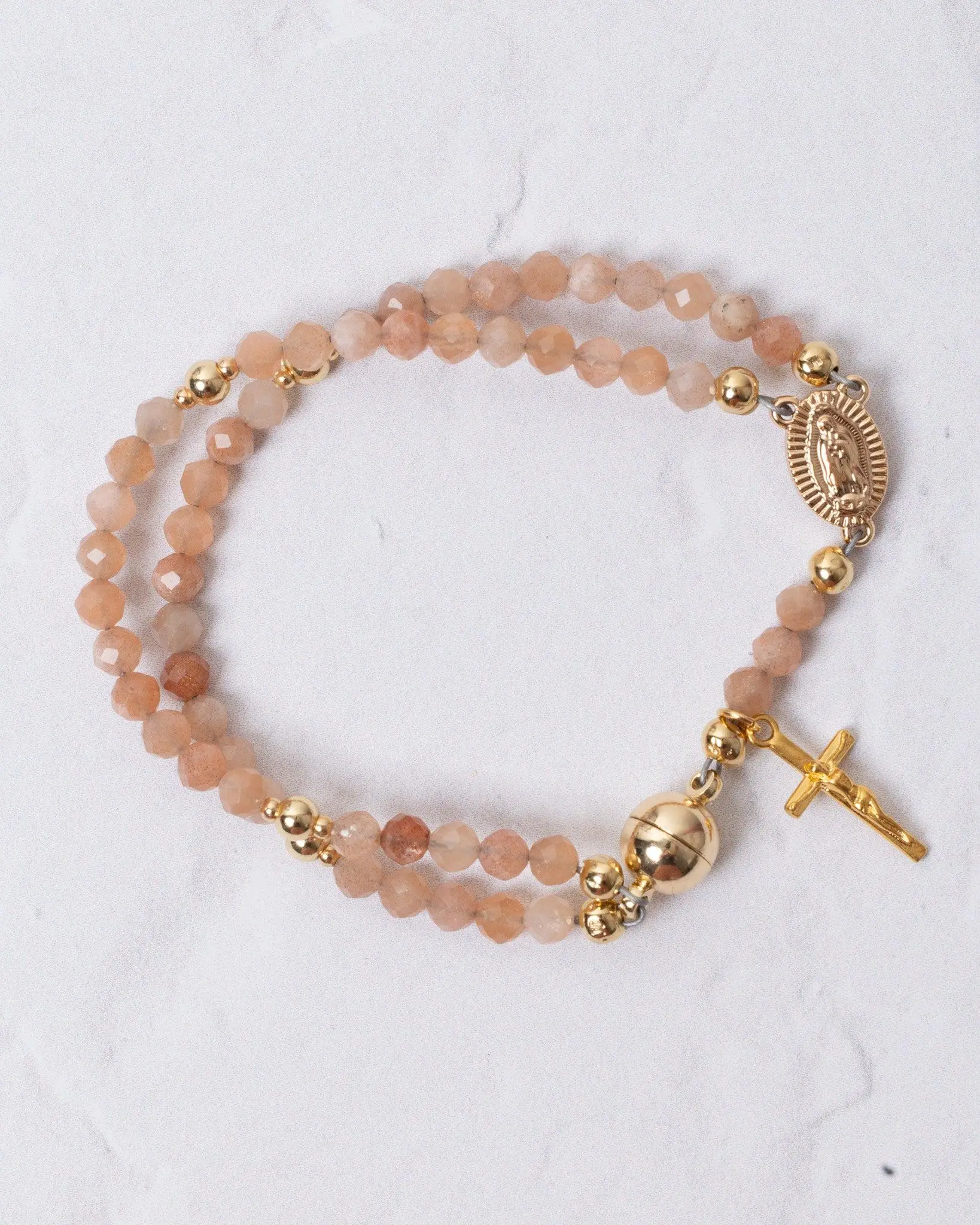 Sunstone Magnetic Rosary Bracelet