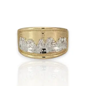 Rectangle Last Supper Ring - 10k Yellow Gold