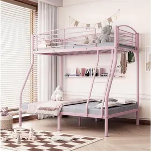 Twin Over Full Bunk Bed, Metal Bunk Beds with Ladder and Guardrail,Heavy Duty Space Saving Design,Smooth Rounded Edges for Dorms and Small Rooms