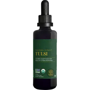 Global Healing Organic Tulsi (Holy Basil Leaf Extract) - Vegan Liquid Supplement Drops (Organic Basil)