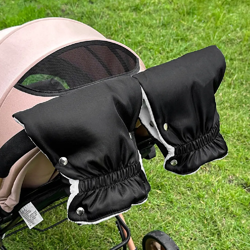 1Pair Stroller Hand Muff Gloves,Waterproof Handlebar Mitts with Fleece Lining,Universal Fit for Pram and Pushchair, Winter Hand Warmer