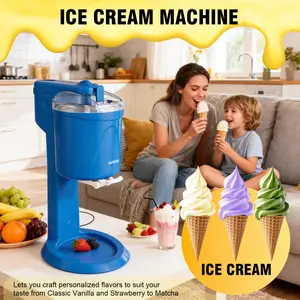 Ice Cream Maker Machine for Home Use with 50Pcs Stickers Simple Operation Easy to Clean Blue Easy Fast Use Perfect Dessert, The best gift