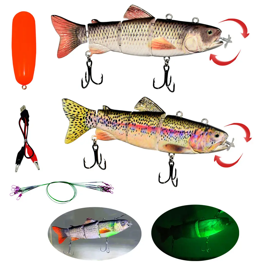 Fishing Lures Electric Lure Swimbait USB Rechargeable Bait Crankbait Automatic Swimming Lifelike Fish Fishing Tackle 3.1inch 5.12inch