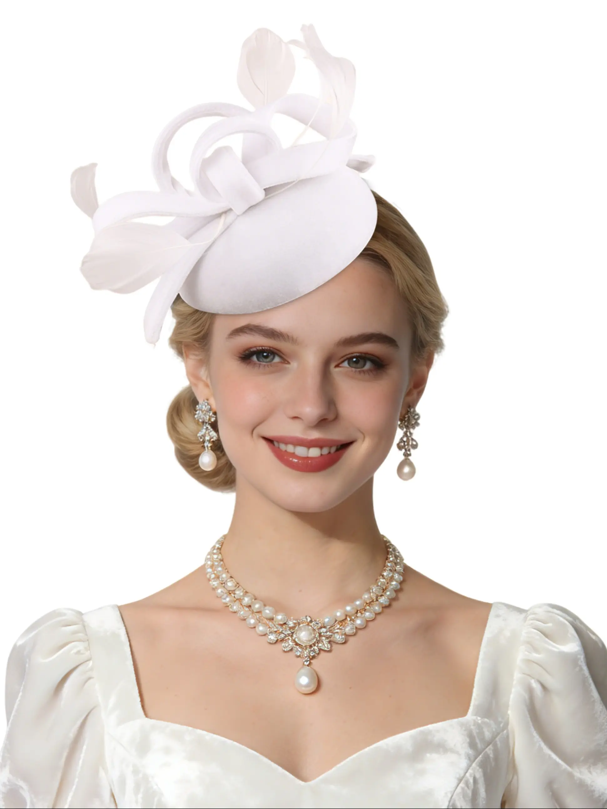 Tea Party Fascinators Hat Velvet Bow Feather Derby Hat  display picture 1