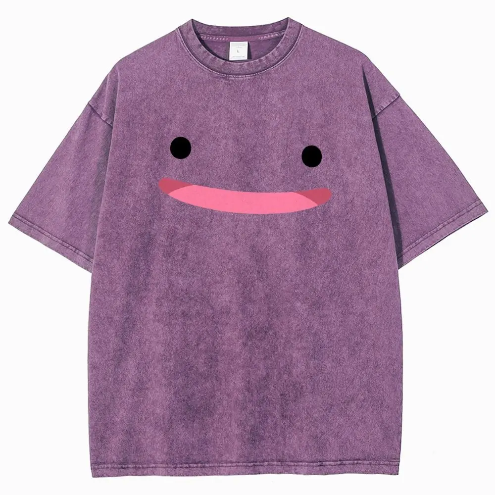 Unisex Minimalist, cute and soft emoji with silly smiling faces for Instagram pocket Graphict Washed T-Shirt Personalized Pattern Y2k Clothing Round Neck Washed T-Shirt,Women's Clothing 100% Cotton, Menswear, Top, Vintage Style,Summer Casual Oversized