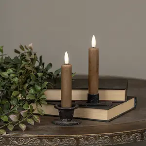 5 3/4" 3D Flame Beige Taper Candle