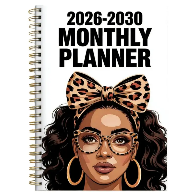 2026-2030 Monthly Planner, 5-Year From January 2026 to December 2030 Monthly Calendar Planner, Ladies' Themed Cover, Calendar Design, Month Labels, 60 Months, 13.97 x 21.08 cm, Spiral Bound