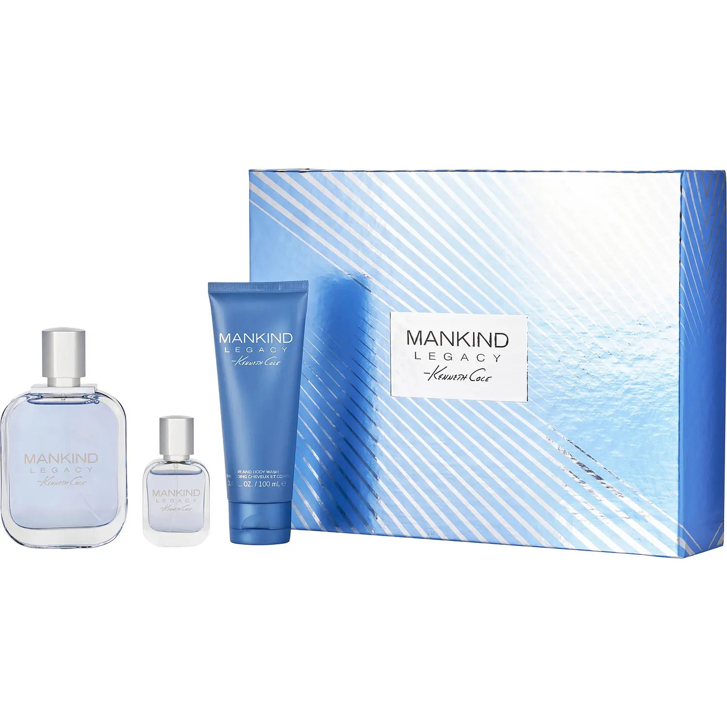 Kenneth Cole Mankind Legacy Set-Edt Spray 3.4 Oz & Hair And Body Wash 3.4 Oz & Edt Spray 0.5 Oz For Men