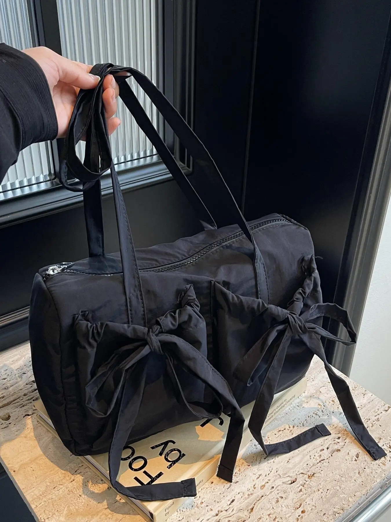 Women's Bow Decor Shoulder Bag, Large Capacity Casual Tote Bag, Trendy All-match Fashionable Minimalist Shoulder Bag for Daily Life