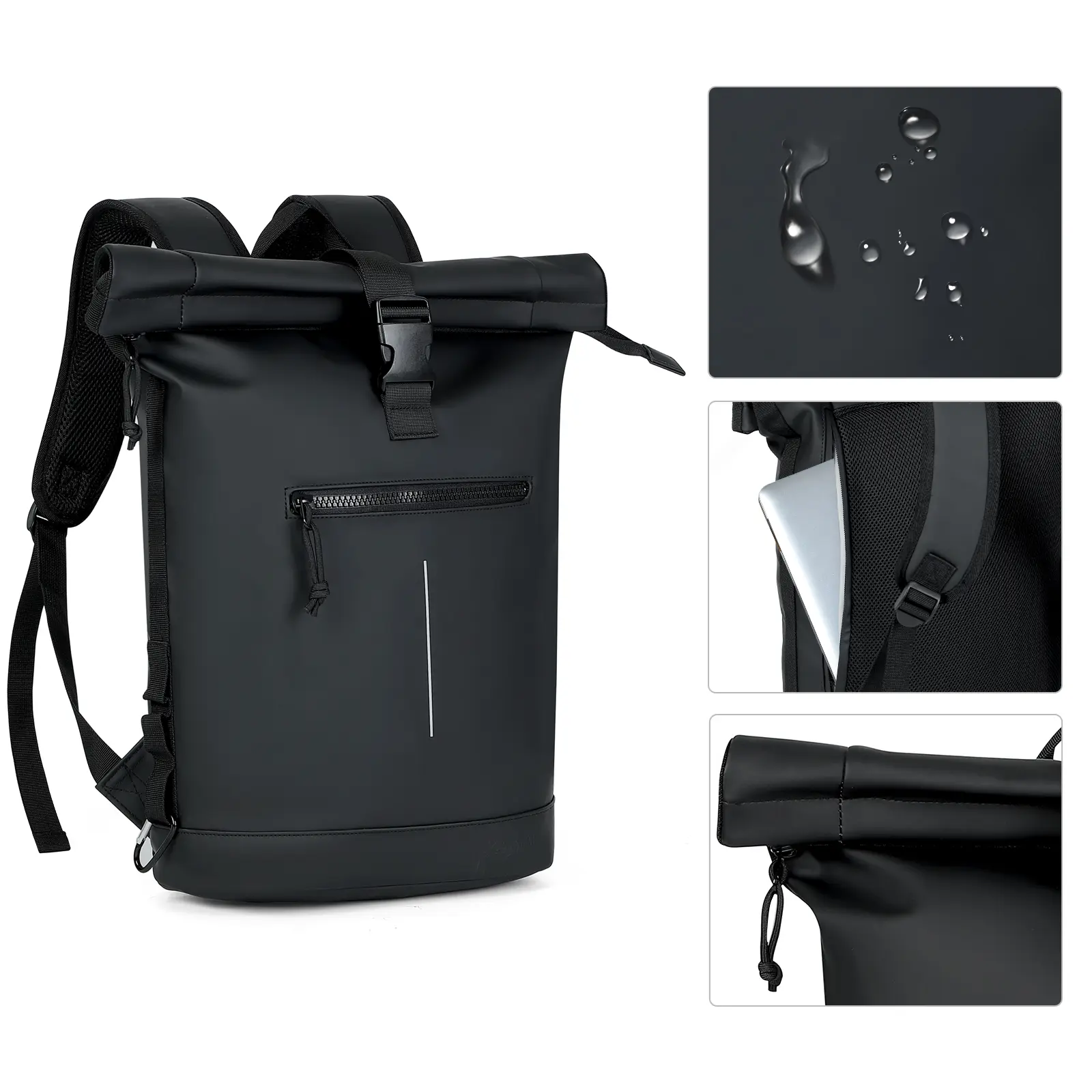 Lekesky Laptop Backpack,Women's & Men's Roll Top Waterproof Hiking Backpack,Lightweight,Airline Approved Travel Bag