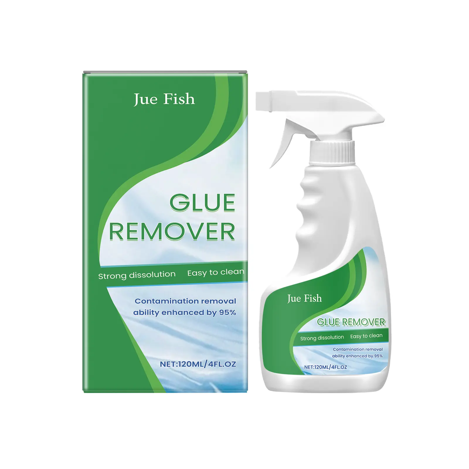 Jue-Fish Household Adhesive Remover Spray - High-Efficiency Home Supplies Cleaner for Glass Doors, Windows, Sticker Glue Removal, Indoor Home and Office Cleaning