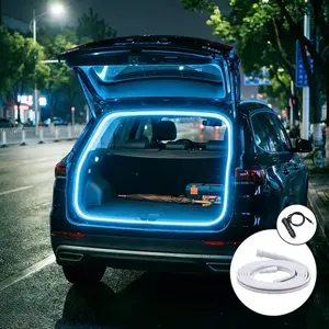 2/4m Car Trunk Dynamic Flowing Light Strip Always on/Scanning Lamp Automatic On/Off Trunk Lighting Hidden Installation Ambient Light