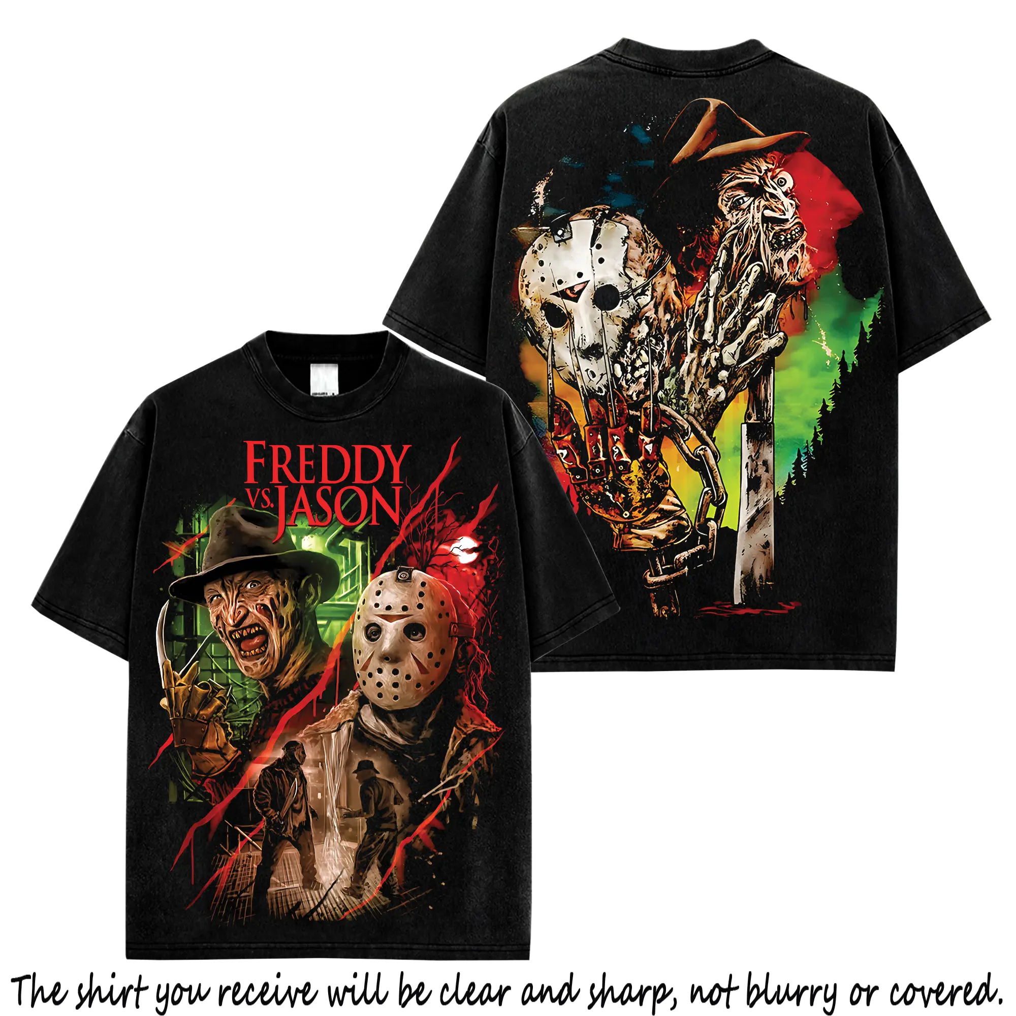 Freddy vs Jason Horror Movie Shirt, Nightmare On Elm Street Freddy Krueger Tee, Friday the 13th Jason Voorhees Graphic T-Shirt, Halloween Fan Gift