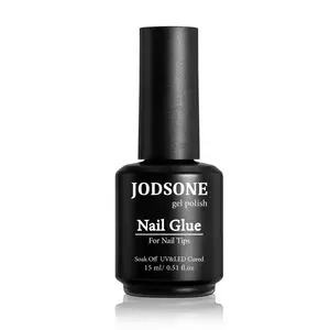 JODSONE 2025 New Upgraded Version 15ml Nail Glue Gel 5 in 1 for Nail Tips Long Lasting Extension Glue for Clear Nail Tips and Clear Press on Nails, Nail Repair Treatment, Salon Art DIY at Home Need U V Light Cured