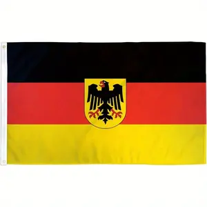 2D Door Banner, AES 3x5 German Eagle Durable Flag - Anti-Fade, High-Quality Indoor/Outdoor Banner with Grommets, 4x6ft, Black, Yellow, Red Stripes with Eagle Emblem, Perfect for Events and Display, Indoor Banner |   Emblematic Flag