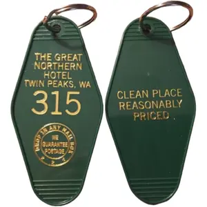Gold Printed TWIN PEAKS inspired Great Northern Keytag/Keyfob Plastic