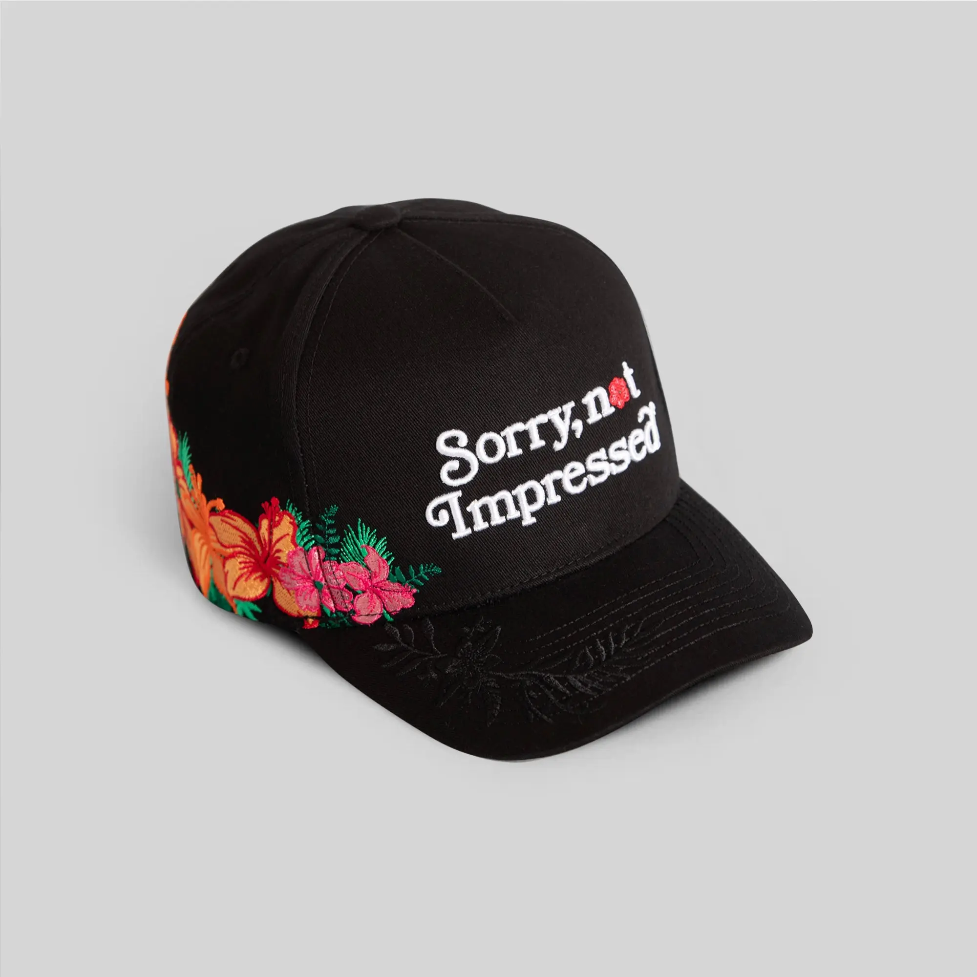 Field Grade Sorry Not Impressed Floral Twill | trucker hat | twill | floral | snapback | adjustable | embroidered | casual | unisex | dad hat | distressed | streetwear | Trendy Hat 2026 | Streetwear Headwear | Fashion Cap | Summer Hat | Outdoor Cap