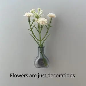 Mini Magnetic Small Vase Fridge Magnet Detachable Magnet Refrigerator Decorating Magnet DIY Craft Accessory Glass Bottle Cat Whisker Collection Jar Creative Home Decor Decoration