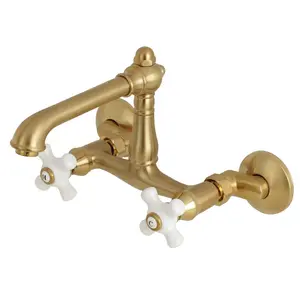 English Country 6-Inch Adjustable Center Wall Mount Kitchen Faucet