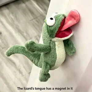 Magnetic Lizard Plush Keychain, Funny Sound Squeezing Stress Relief Toy, Cute Couple Bag Accessory, Kids Birthday Gift
