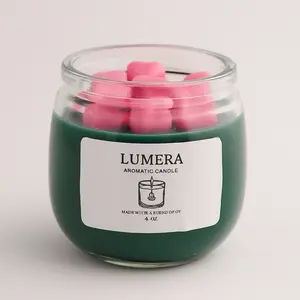 Lumera Heart Shaped Natural Soy Candle Romantic Floral Design Eco Friendly Gift 8 oz Aromatic Scented Jar
