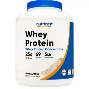 Nutricost Whey Protein Concentrate (Unflavored) 5LBS - Non-GMO Protein Powder