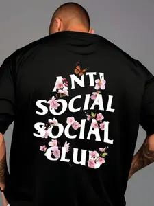 Comfortable Antii Social Club Tee, Stylish Design, Short Sleeve Fitted Top, Casual Wear, Perfect for Daily