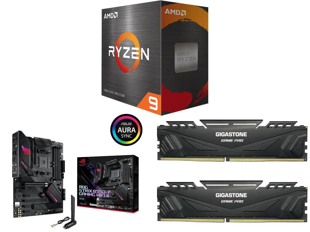 AMD Ryzen 9 5900XT - Ryzen 9 5000 Series Vermeer (Zen 3) 16-Core 3.3 GHz Socket AM4 105W None Integrated Graphics Desktop CPU Processor - 100-100001581WOF Asus ROG Strix B550-F Gaming WiFi II AMD AM4 (3rd Gen Ryzen) ATX Gaming Motherboard (