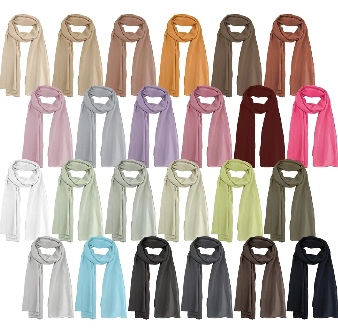 Chiffon Scarf Hijab sarong shawl head wrap premium quality DAY COLOURS/ Everyday Professional headwear/ Muslim Fashion light weight