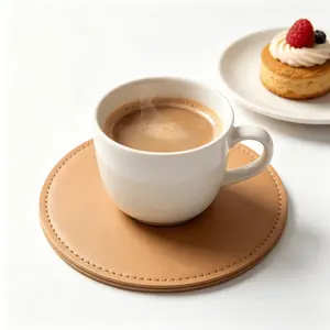 High-Quality PU Leather Non-Slip Waterproof Washable Heat-Resistant Coaster, Ideal for Kitchen, Desk, Home, Office, Parties, Holidays