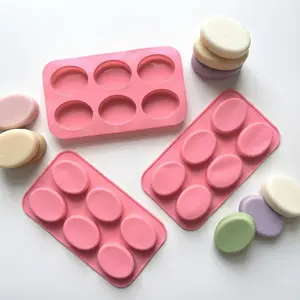 3pcs Oval Silicone Soap Molds, 6-Hole DIY Handmade Soap Making Mold, Classic Craft Soap Moulds for Bath Salts, Handcraft, Soap Making Supplies