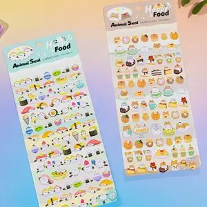 Puffy 3D stickers stickers  happy food cartoon animal seal Foam Diy Sticker