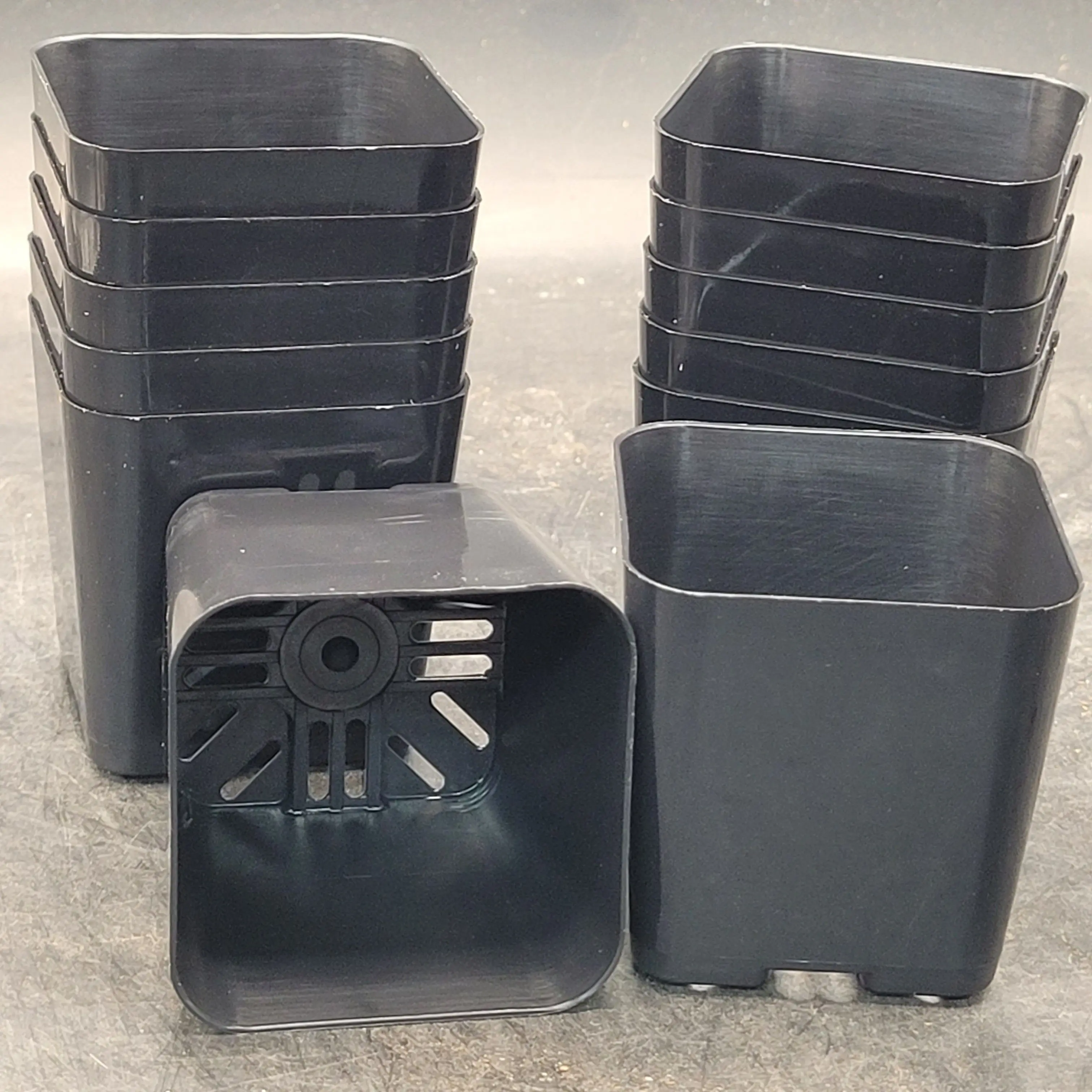 10-Pack 2-Inch Black Flower Pots, Unique Design Nursery Pots for Plants, Home Garden Supplies, Flower Pot