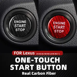Bmw Engine Start/stop Button Cover, Carbon Fiber Trim Sticker for E90/e92/e93/320i/z4/x3/x1/x5/x6, Simple Interior Upgrade Accessory, Car Interior Decorative