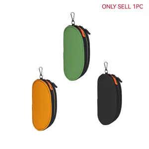Double Eyeglass Bag Soft Lightweight Zipper Sunglasses Casewith Keyring Hook for Adults, Daily Carry Glasses Protector Pouch