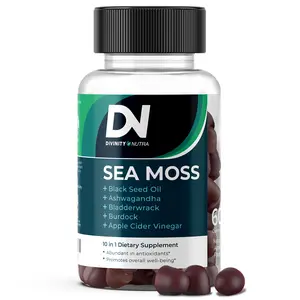 DN Sea Moss Gummies with Black Seed Oil, Ashwagandha, Turmeric, ACV, Dandelion and more, for Immune and Digestive Support 60 Count Supplement Edible, Divinity Nutra